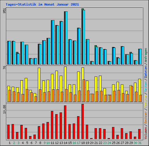 Tages-Statistik im Monat Januar 2021