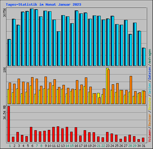 Tages-Statistik im Monat Januar 2023