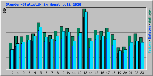 Stunden-Statistik im Monat Juli 2026